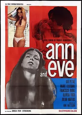 Ann And Eve Poster Cinema Marie Liljedahl 1970 Ann & Eve Sexy Movie Poster 2f • $45