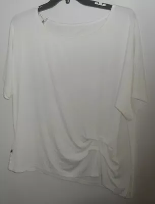NWOT Babette SF ~ Art To Wear ~ White Rayon Boxy Tunic Tee ~ 4 • $68