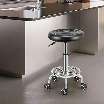 Swivel Adjustable Height Stool Black  360° Chair Office Round Desk PC Stool UK • £20.99