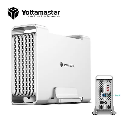 Yottamaster 2 Bay RAID Hard Drive Enclosure Type B For 2.5  SATA HDDs SSDs 8 TB • £59.99