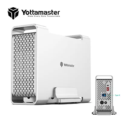 Yottamaster 2 Bay RAID Type B Hard Drive Enclosure For 2.5  Inch SATA HDD 8 TB • £55.99