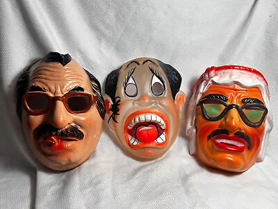 VTG Vacuform Molded HALLOWEEN Costume Mask Sheik Cigar Man Spider Guy Lot Of 3 • $29.95