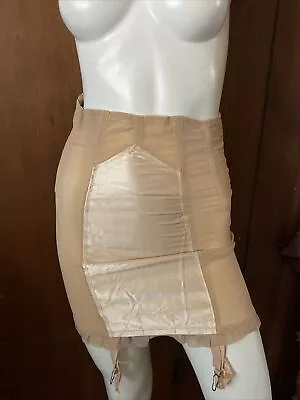 RARE Vintage 1940s Venus Twinette Peach Corset Girdle Skirt Open Bottom Garters • $764.30