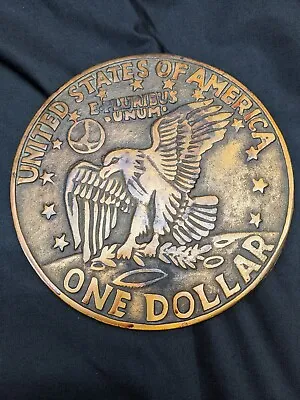 Vintage United States Of America ONE DOLLAR Ornate Metal Trivet Wall Decor Hang • $8.26