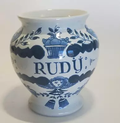 Vintage Delft P: Rudy Blue White Apothecary Jar Oud Delft • $36