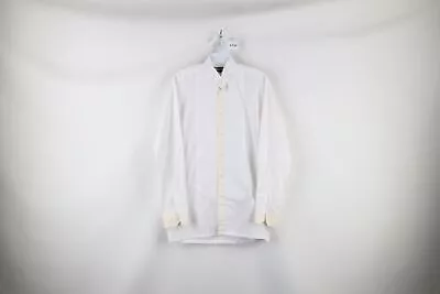 Vintage 70s Mens Size Small Ruffled Prom Disco Tuxedo Button Shirt White Cotton • $62.95