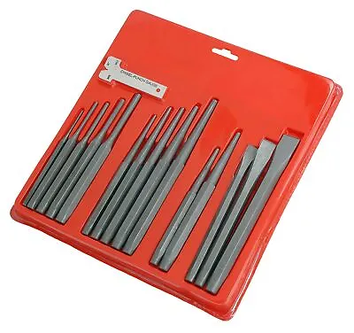 16 Piece Metal Punch And Chisel Set Parallel Drift Pin Brake Centre Gauge Tool • $20.52