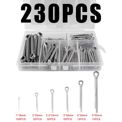 230 PC Cotter Pin Assortment Different Sizes Stainless Steel Cotter Pin Keys Set • $11.99