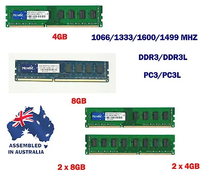 4GB 8GB 16GB DDR3 RAM PC Desktop Dimm Memory 1600 1333 1066 Mhz Memoz 5 Yrs Wty • $18