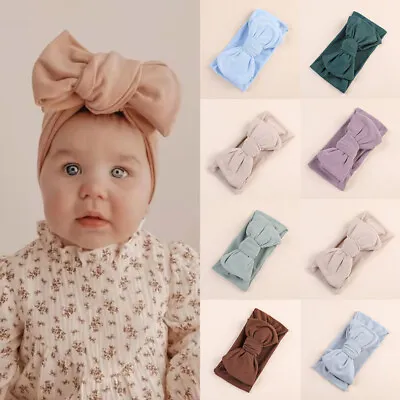 $5.49 • Buy Newborn Turban Headwrap Big Bowknot Baby Hairbands Children Hair Accessories@