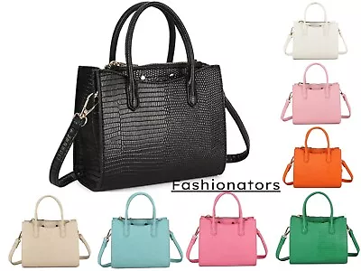 £19.99 • Buy Women's Faux Leather Top Handle Shoulder Bag Cross Body Messenger Zip Evening