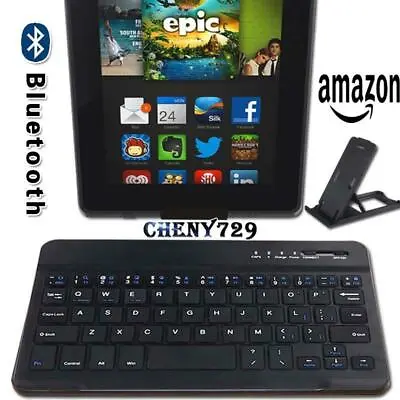 For Amazon Fire 7  8  10'' Tablet Slim Wireless Bluetooth Keyboard +Stand Holder • £8.99