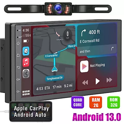 Android 13 Double Din 7  Car Stereo Apple CarPlay Auto Radio GPS Navi WiFi FM • $99.98