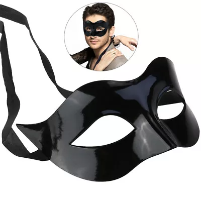 Half Face Men Phantom Masquerade Mask Halloween Black Mask-CM • £4.79