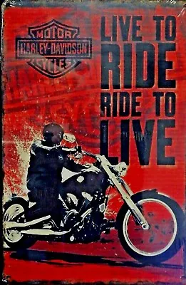 $13.45 • Buy HARLEY DAVIDSON  Rustic Metal Sign Vintage Tin Shed Garage Bar Man Cave Plaque