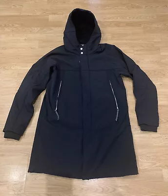 Men’s PRETTY GREEN Black Soft Shell Parker Jacket Size Medium VGC Liam Gallagher • £60