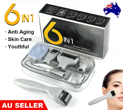 $24.32 • Buy 6 In1 Titanium Derma Roller Dermaroller Micro Needle Skin Care Kit 0.5*1*1.5MM