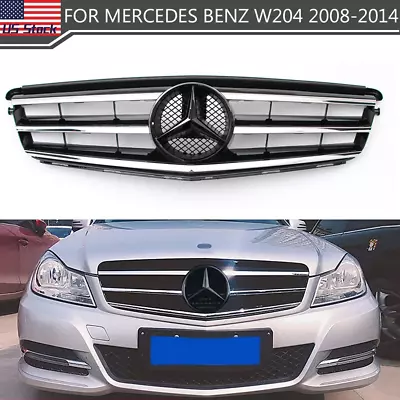 Front Grill For Mercedes Benz W204 C-Class C300 C350 2008-2014 Grille W/Emblem • $72.89