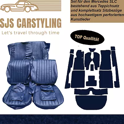 Seat Covers Complete + Carpet Set 15 Piece Blue For Mercedes Benz SLC 107 • $1156.91