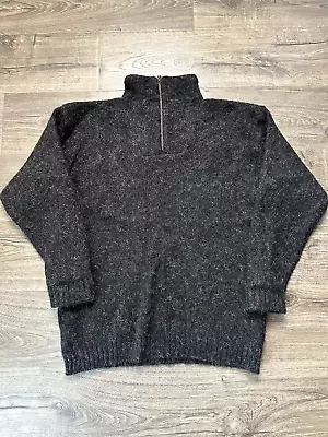 Icewear Sweater Mens Medium Wool 1/4 Zip Pullover Gray Knit Heavyweight Iceland • $39.99