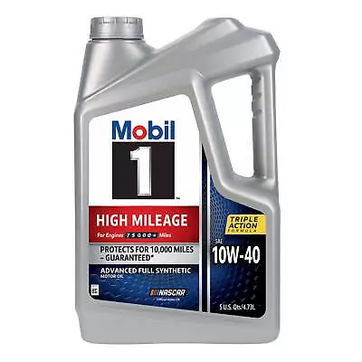 Mobil 1 High Mileage Full Synthetic Motor Oil 10W-40 5 Quart Mobil 1 Motor Oil • $23.72
