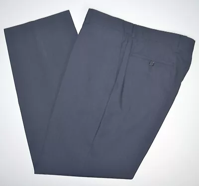 Mint HUGO BOSS James Brown 100% Wool Navy Flat Front Dress Pants 36 X 32 • $29.99