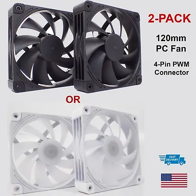 (Lot Of 2) 4Pin PWM 120mm Desktop PC Computer Case CPU Quiet Cooling Fan • $11.99