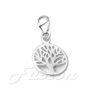 Solid .925 Sterling Silver Tree Of Life Charm Clip-on ADD CHARM TO BRACELET CH25 • £7.49