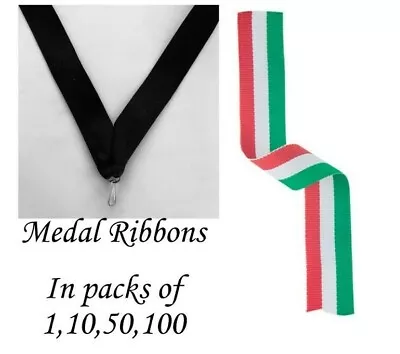 GreenWhiteRed Medal Lanyard Ribbons With Clip Woven In Packs Of 11050100 • £3.32
