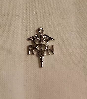 Sterling Silver Small RN Medical Pendant Charm .5  Estate Find • $9.40