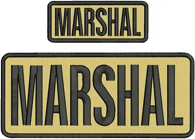 Marshal Embroidery Patch 4x10 And 2x5 Hook On Back Tan/black • $16.75