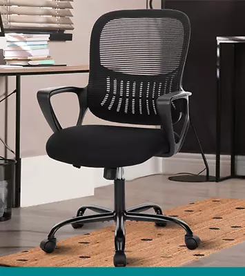 Computer Chair Office Desk Chair Ergonomic Mid-Back Mesh Rolling Chairs Black • $36.99