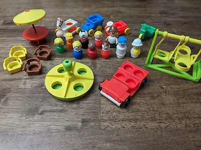 Vintage Fisher-Price Little People Playground Car Train Horse Patio Big Lot • $39