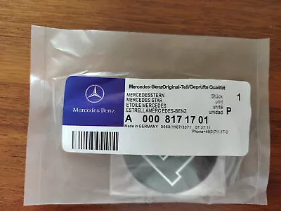 For Mercedes Benz Hood Black Flat Laurel Wreath Badge Emblem Sticker (Paste)57mm • $11.99