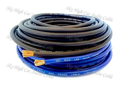 25 Ft Total 8 Gauge AWG 12.5' BLACK / 12/5' BLUE Power Ground Wire Sky High • $17.95