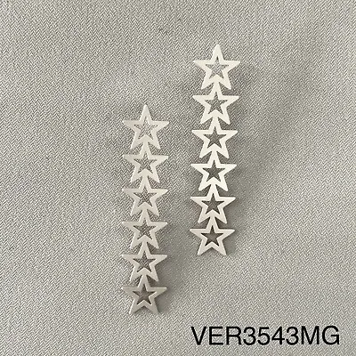 Matt Silver Finish Multi Stacked Stars  Design Drop Dangle Post Stud Earrings • $7.79