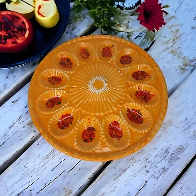 Deviled Egg Plate Vintage 1972 Hand Made Some Finish Glazing Rubbing Off • $9.99