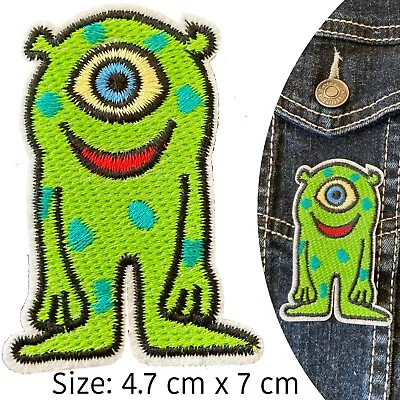 Alien Iron On Patch Green Eye Space Monster Smile UFO Spot World Iron-on Patches • $5.95