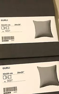 SET OF 2 New Ikea Gurli Cushion Covers In Grey 50x50cm 20 X20`' • £9.99