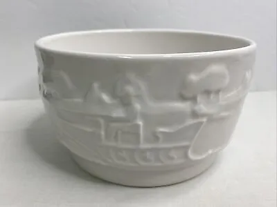 Vintage Haeger Floral Pottery White Horse Drawn Sleigh Heavy Bowl Planter 9009-S • $24.97