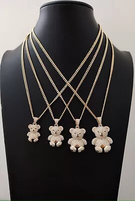 10k Real Gold Pendants Necklace10K Real Gold Teddy Bear CharmBest Gift For Her • $217