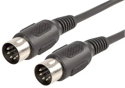 5 Pin Midi Plug Mini Din Male To Male PC To Keyboard 3m Cable • £3.99