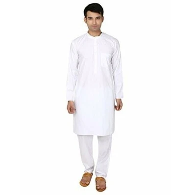 £15.59 • Buy New White Cotton Kurta Pajama For Men Yoga Indian Clothing