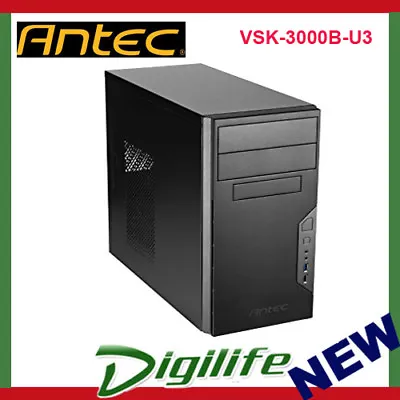  Antec VSK-3000B-U3 Front 2xUSB3.0 ATX Micro-ATX Tower Computer PC Case • $68