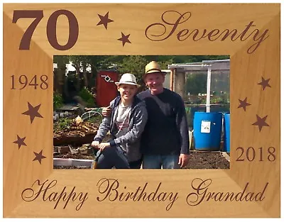 Personalised 70th Birthday Gift Photo Frame Mens Birthday Gift Dad Granda • £21.95