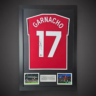 Alejandro Garnacho Hand Signed Manchester United Framed Shirt With COA £305 • $385.20