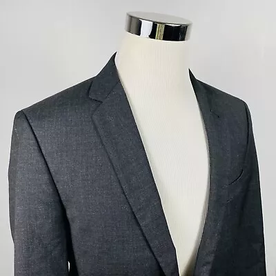 J Crew Mens 40R Sport Coat Charcoal Gray Wool Blend Two Button Lined Vented  • $13.60