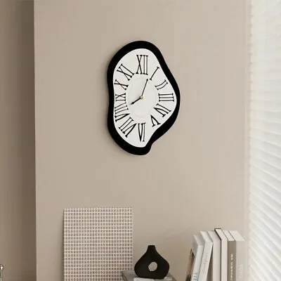 Nordic Interior Wall Clock Unique Surreal Melting Distorted Skewed Clock • $39