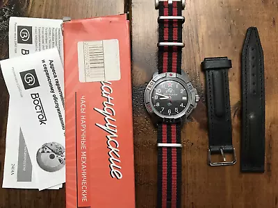 Vostok 431306 Komandirskie Manual Mechanical Watch W/ BluShark NATO Strap • $25