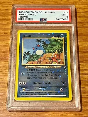 Pokémon Card Marill #11 Holo Promo - 2001 Southern Islands - PSA 9 MINT • $20.50